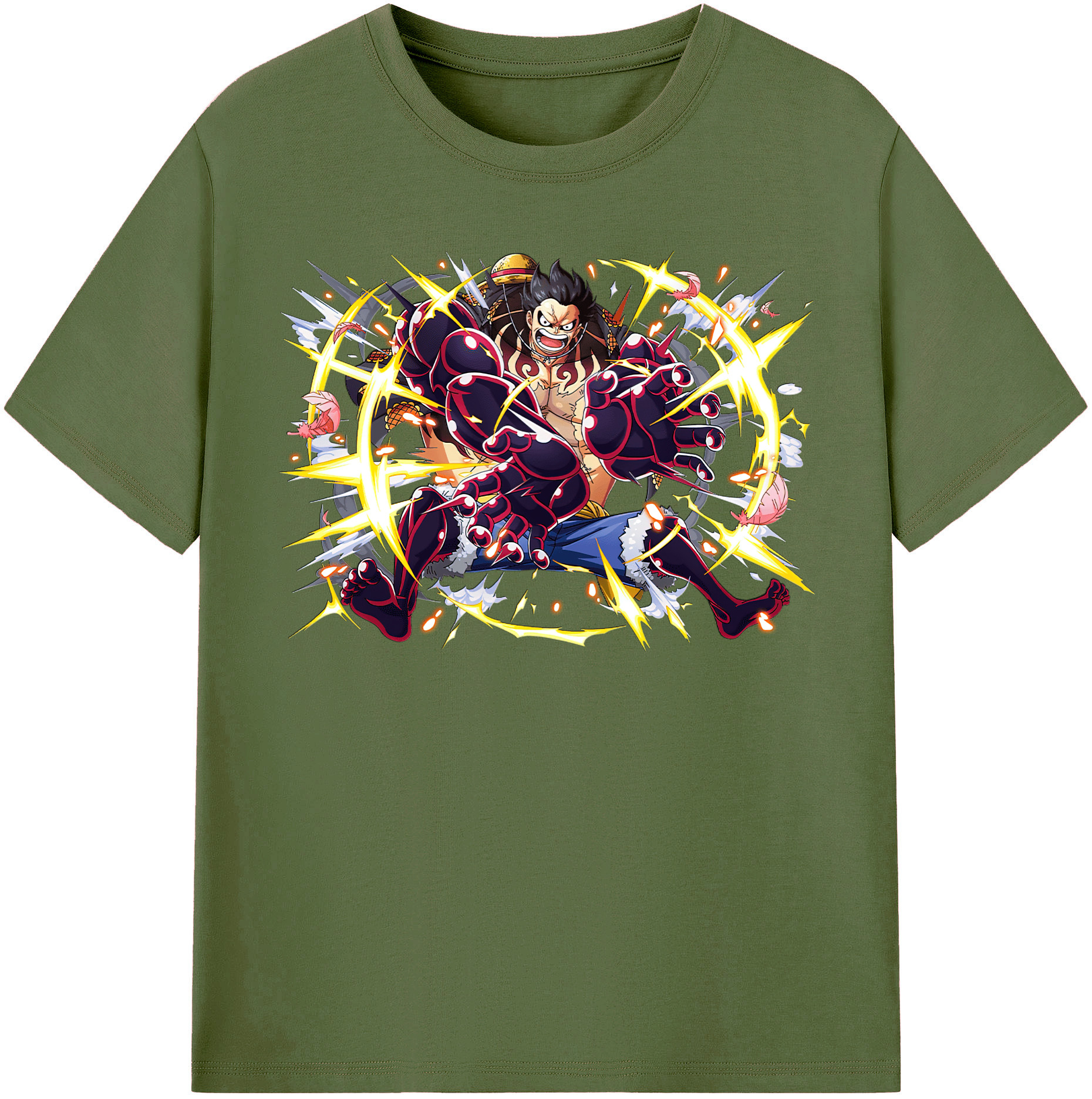 ワンピース モンキー・D・ルフィ ONE PIECE Monkey D. Luffy 綿100％半袖Tシャツ（フロントプリント）